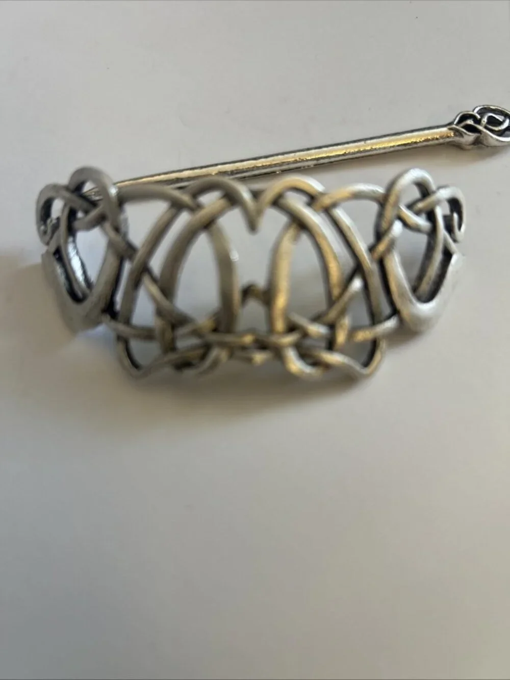 Celtic Hair Barrette Clip Tangled Silver Zinc Alloy Medieval Knot Design New